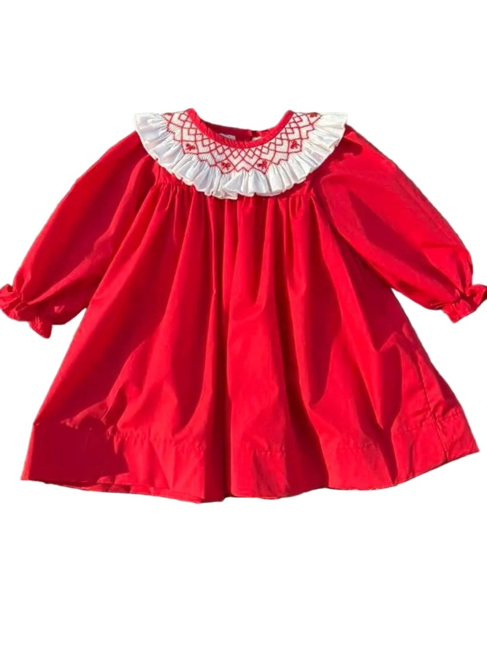 Red Bow Smocked Dress